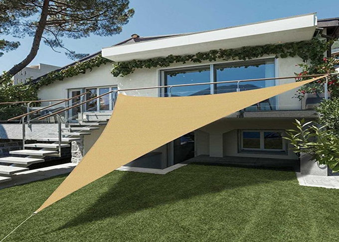 12' Dreieck-Garten Sun-Überdachungs-Segel x12'x12 beige für Sportzentren und Pools